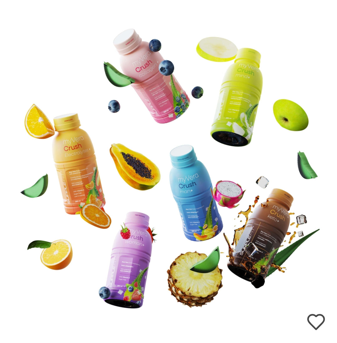 Pour commencer, il convient de présenter le Complément Alimentaire MYVERA CRUSH Collagen + de Chogan en pack de 12 bouteilles unidoses de 285 ml (soit un total de 3420 ml, Référence : INTA001-12),