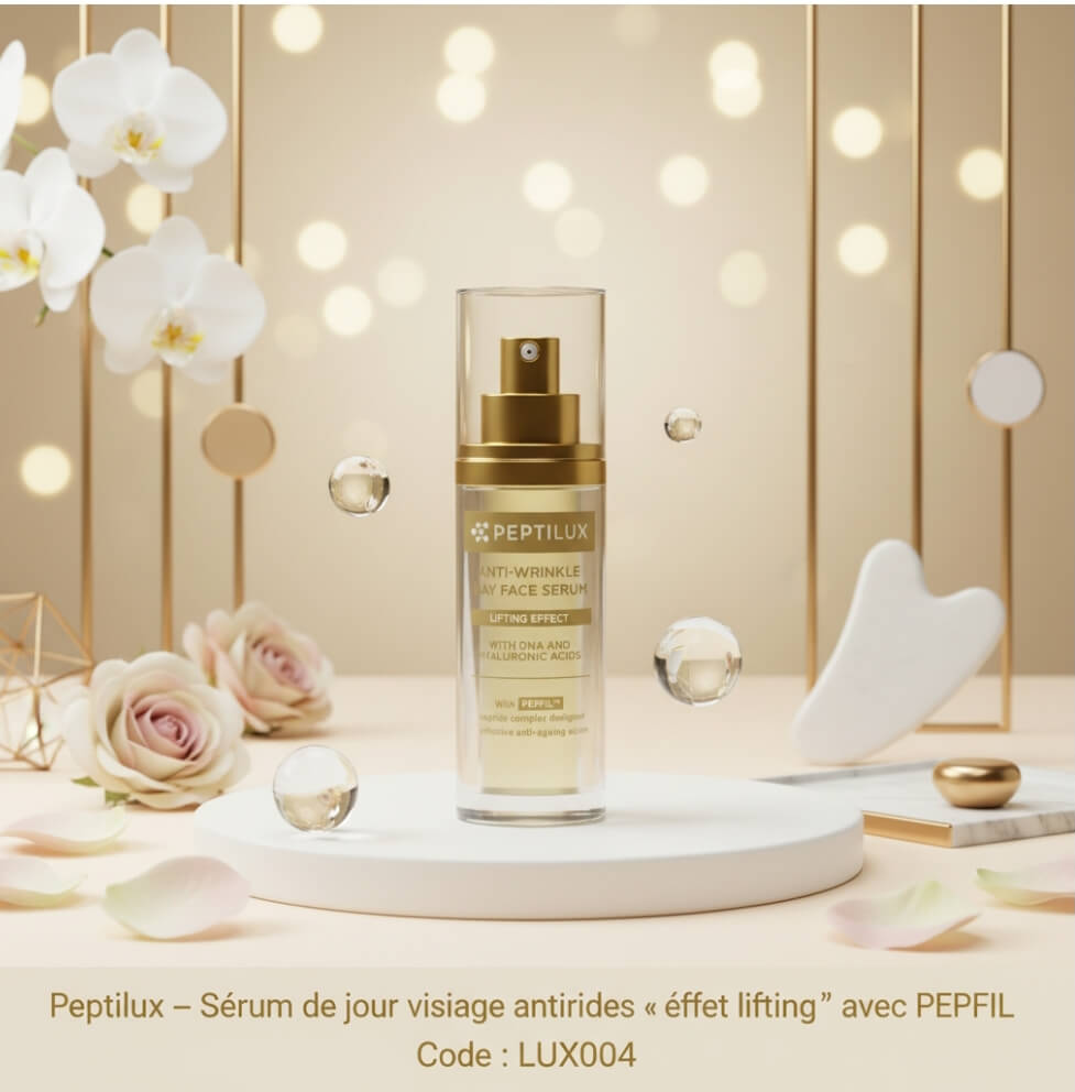 Premièrement,, la gamme Peptilux de Chogan a été développée pour offrir une réponse ciblée et efficace aux signes visibles de l’âge.
