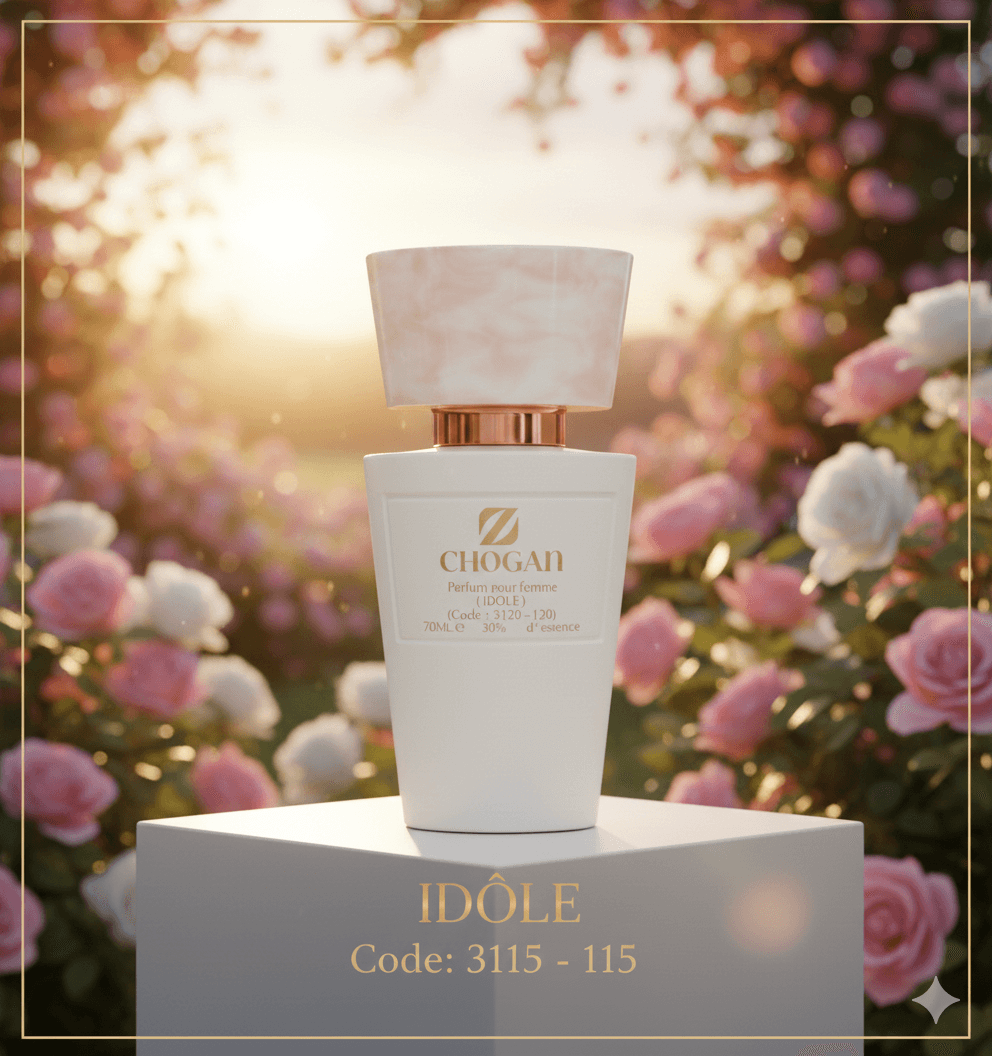 Premièrement : Les parfums Chogan pour femme allient élégance féminine et sensualité captivante.