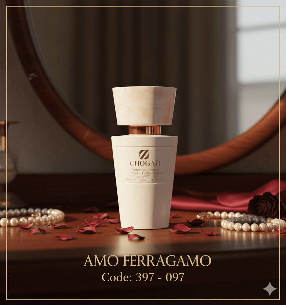 Premièrement : Les parfums Chogan pour femme allient élégance féminine et sensualité captivante.