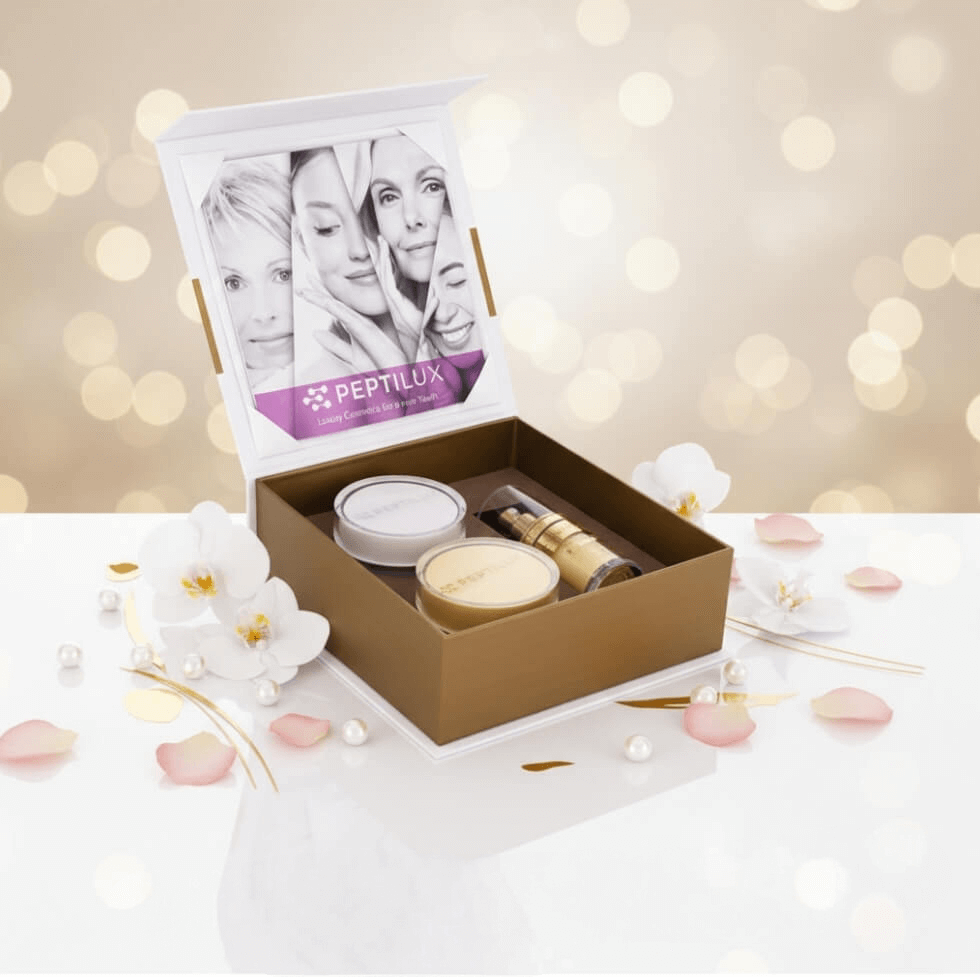 Premièrement,, la gamme Peptilux de Chogan a été développée pour offrir une réponse ciblée et efficace aux signes visibles de l’âge.